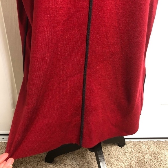 525 America Dress Red Sweater Dress Short Sleeve 1X Slit - Picture 3 of 7
